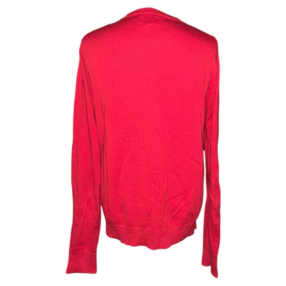 J. Crew Red Classic Cotton Cardigan Sweater - Picture 2 of 2
